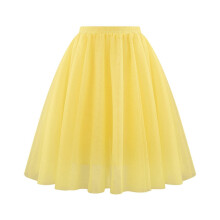 Women's high-waisted layered tulle midi skirt