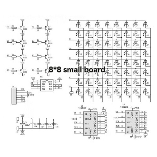 DIY Electronic Kit 64 SMD LED Patch Matrix Advertising Screen Number Display Soldering Project Practice Kit 1