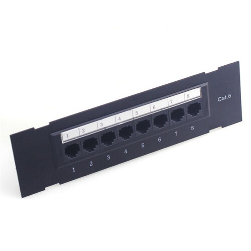 8 Port Patch Panel for Cat. 6 Versatile Data Center Plastic Wall Mount for Computer Home for Wiring Server Room Office 2