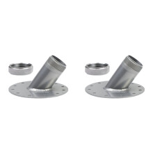 2X 45 Graden Brandstofcelvulhals met Aluminium Dop, Snelle Brandstofcelvulhals, Externe Brandstofcelvulhals