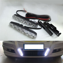 4X 6 LED Superheldere Dagrijverlichting Car Center Grille Decoratieve Verlichting voor Algemene Autoverlichting Modificatie