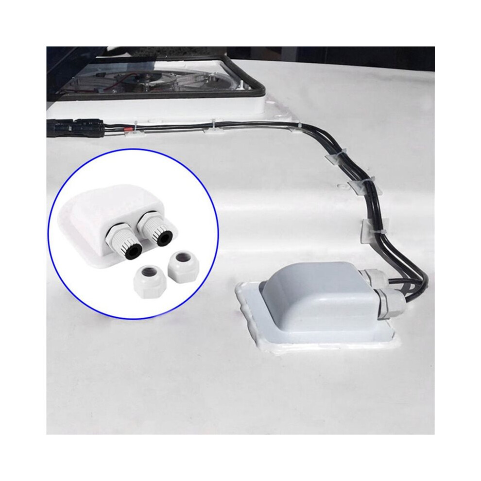 6X Double Wire Entry Gland Box Solar Panel Roof Wire Entry Gland Box Cable Motorhome Double Hole Rv Yacht 4712580037883