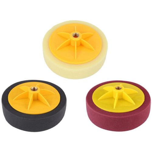 Kit com 12 Esponjas de Polimento e Enceramento de 15 cm (6 Polegadas) para Polimento de Rodas, Modelo M14, para Uso em Polidoras Automotivas. 1