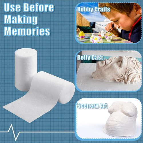 24 Rolls Cast Padding Individual Pack Undercast Padding Roll Wrap Bandage with Plaster Soft Cloth for Halloween Wrap 1
