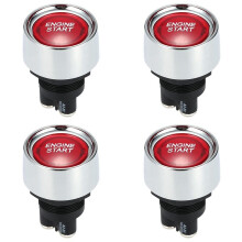 4X Engine Button Car 12V 24V Red Car Start Engine Button Light Button Start Ignition for Racing-Red