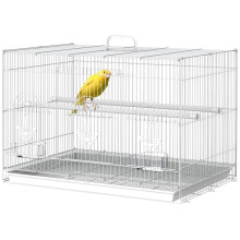 Gaiola de metal branca para pássaros pequenos, 60x41x41cm