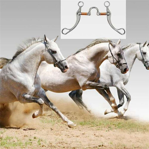 Stainless Steel Snaffle Bit Horse Bits Western Snaffle Bits for Mouth Training Bit with Copper Port 1