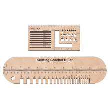 2 Stuks Houten Breilinialen voor Sokken, Breimeters, Multifunctionele Garenmeetinstrumenten voor Spinners
