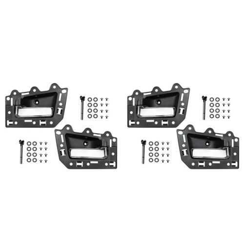 4Pcs Front Left & Right Inside Interior Door Handle Set for 2005-2011  Grand Cherokee Gray & Chrome
