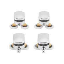 4 Stuks 23Mm Douche Deur Rollen Schuifdeuren Douche Deuren Wielen Vervanging Roller Runner Wiel (2 Top & 2 Bodem)
