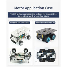 DIY Motor with Encoder Speed Measurement Geared High Torque Gear Box 310 Motor for Self Balancing Car Robotics D