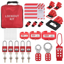 Lockout Tagout Kit Elektrische Loto - met Hangsloten, Grendels, Vergrendelingen voor Stroomonderbrekers, Kabelbinders, Opbergtas voor Industriële