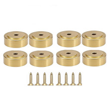 Set van 8 Messing Snijplankvoetjes met Antislipkussentjes, Rubberen Voetjes voor Snijplanken, 2,5 cm Rubberen Voetjes van Massief Messing