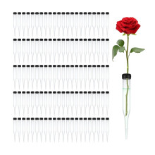 100 Stuks 4 Inch Bloemenwaterbuizen met Doppen, Plastic Bloemenwaterbuizen, Waterbuizen voor Bloemen, Enkele Bloemenbuizen