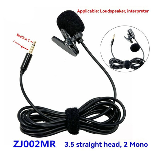 Lavalier Microphone Mic Stereo Audio  Wired Mic 3.5mm Plug for Loudspeaker Interpreter 1