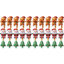 120 Stuks Kerstballonnen Aluminiumfolie Kleine Ballon Speelgoed Kerstboom Gingerbread Kerstman Verjaardagsfeestje Vakantie Decorati