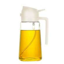 16Oz Oliedispenserfles voor Keuken, Olijfoliedispenser en Oliespuit - 470 Ml Olijfoliefles - Oliespuit Wit
