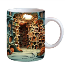 Boekenplank Mok 11Oz - een Bibliotheek Plank Cup, Bibliotheek Boekenplank Mok, Boekenliefhebbers Koffiemok, Creatieve Ruimte Ontwerp No.8