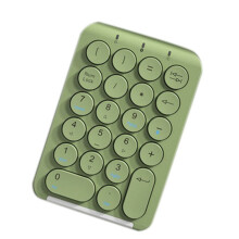 Wireless Number Pad  Numeric Keypad Round Keycaps Numpad 22 Keys Rechargeable Number Keyboard(Green)