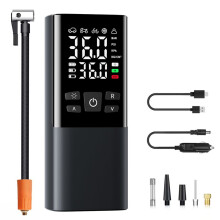 Draagbare Bandenpomp met Compressor en 12V Luchtpomp voor Autobanden, 150 PSI Fietspomp met Manometer, voor Auto en Fiets