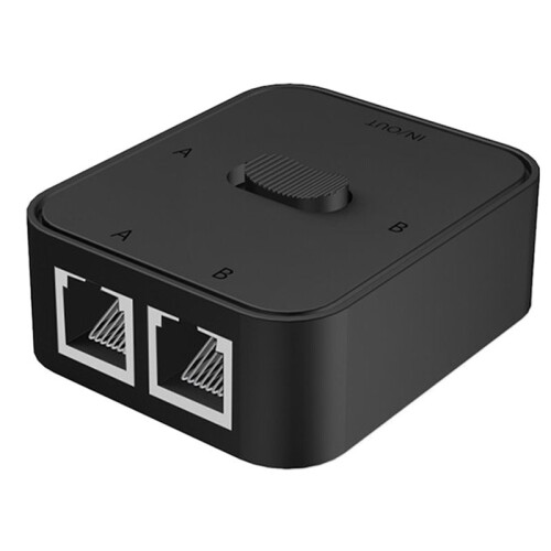 2 Port Gigabit Network  RJ45  Network Splitter Cable Extender 2 Way External Network Switcher Splitter-Black
