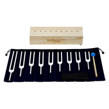 Set di Diapason da 9 Pezzi, Diapason Chakra per la Meditazione Curativa, Strumento di Rilassamento Yoga con Supporto In Legno