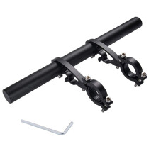 25CM Zwarte Buis Fietsstuur Extender Mountainbike Fietsen Koplamp Rack Beugel Lamp Zaklamp Houder