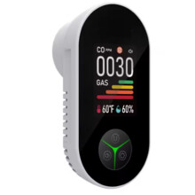 Rilevatore di Gas Naturale e Monossido di Carbonio 4 In 1, Combinazione di CO/Gas Combustibile/Temperatura e Umidità, Spina USA Integrata