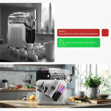 Space Efficient Drinkware Storage Rack for Slushies Maker Side Mounted Cup Lid and Straws Holder