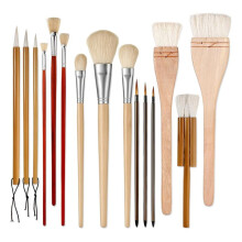 Set di 15 Pennelli per Smalto per Ceramica, Pennelli per Acquerello, Pennelli per Smalto, Pennelli per Sfumatura per Ceramica, Acrilico, Acquerello