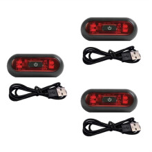 3 Stuks Fietshelm LED-Licht Oplaadbaar Veiligheidsachterlicht Fiets Motorfiets Accessoires Helm Moto USB Helmlicht