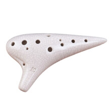 Prestatietype 12-Gaats Ocarina, Gemaakt van Keramiek, Nauwkeurige Toon, 12-Gaats Ocarina Geschikt voor Beginners, Wit
