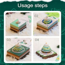 3D Paper Sculpture Art Notepad, Christmas 3D Calendar Note Paper Note Art Pad, Tear-Off Calendar Sculpture