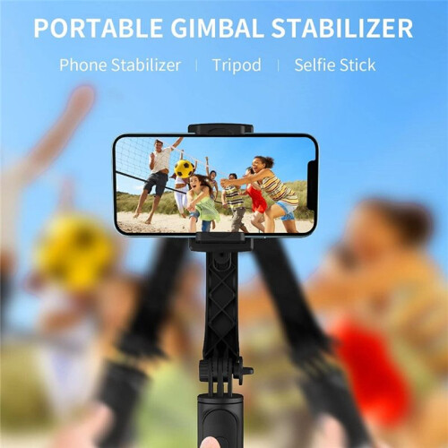 Gimbal Stabilizer Selfie Stick Foldable Wireless Tripod with  Shutter Monopod for IOS Android 2