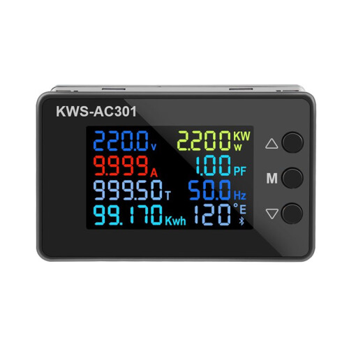Digital Display Current Voltmeter 50-300V AC Wattmeter Multifunction Electric Meter Power Detector AC 20A 1