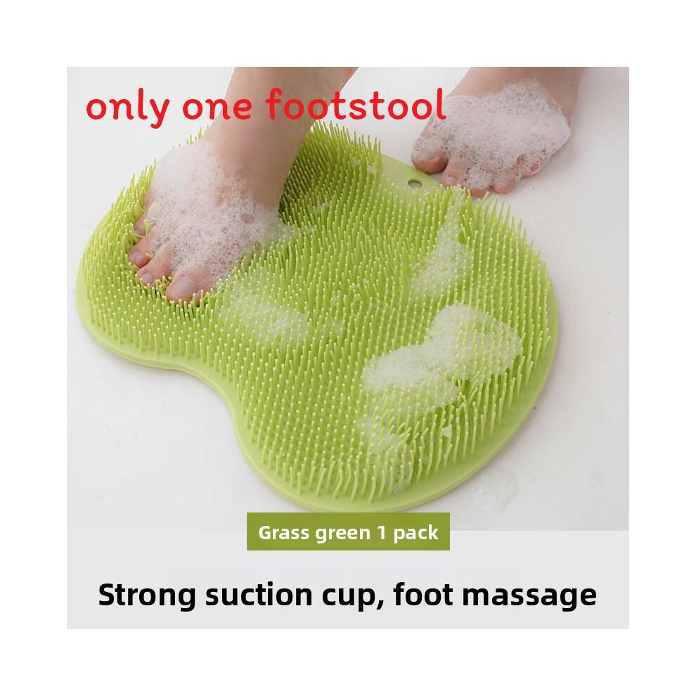 (Green) Scrubber Foot Silicone Massager Bath Mat With Nonslip Suction Bathroom For Use