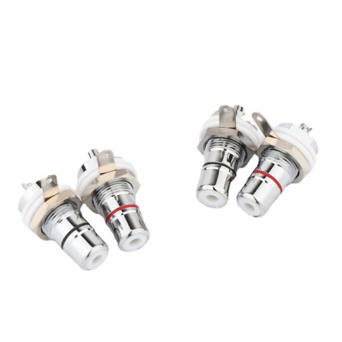 10Pcs Rhodium Plated RCA Socket RCA Female Panel Mount Plug Audio Terminal RCA Panel Mount Chassis 2