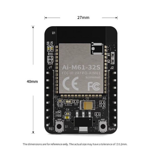 AiPi-Cam-D200 Camera Development Board Ai-M61-32S Module 200W Pixel TF Card Support Wi-Fi6/BLE 5.3 Core Board