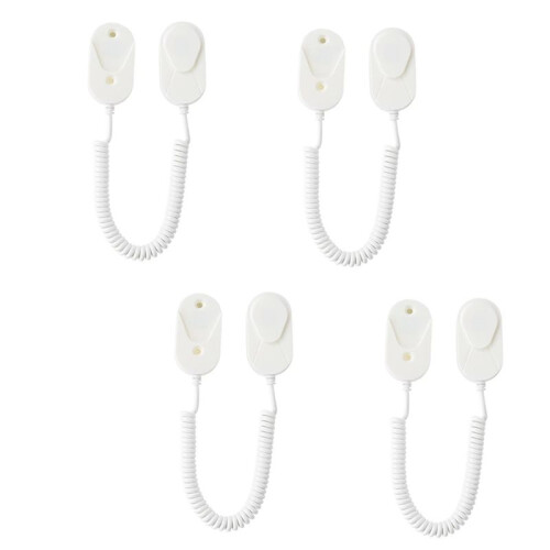 4 Pcs Anti Lost Rope Hook Remote Control Holder Lanyard Security Cable Multi Purpose Hooks Home Storage Ganization White