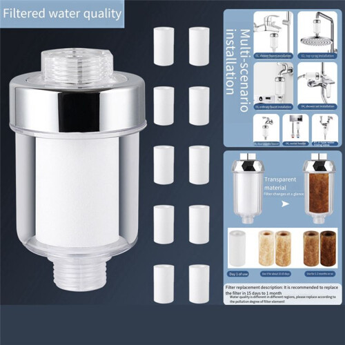 Vattenutloppsrenare Kit Universal Kranfilter Kök Badrum Dusch Hushållsfilter PP Bomull 2