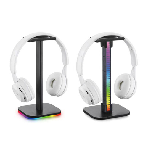 RGB Headphone Stand Game Headset Desk Display Holder LED Base USB Pickup Light Headset Support Bracket-A 2