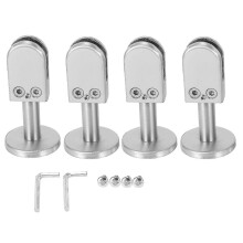 Lot de 4 supports en verre 304, clips de fixation réglables pour étagères en verre de 8 mm, fixation pour panneaux de verre avec rayon de 40 mm
