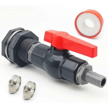 Kit de robinet pour récupérateur d'eau de pluie avec adaptateur pour traversée de cloison en PVC de 3/4 pouce
