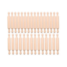 20 mini rodillos de madera de 15 cm de largo para cocina y repostería. Rodillo pequeño de madera para masa.