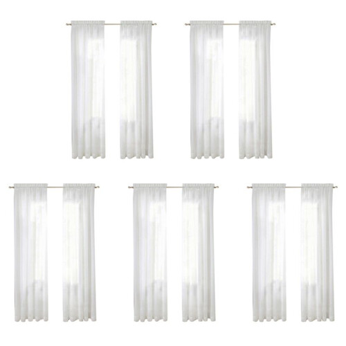 Window White Sheer Curtains 108 Inches Long 10 Panels Sheer White Curtains Clear Curtains Basic Rod Pocket Panel