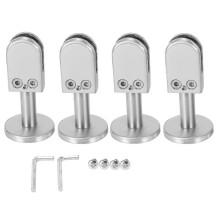 Lot de 4 supports en verre 304, clips de fixation réglables pour étagères en verre de 8 mm, fixation pour panneaux de verre avec rayon de 40 mm