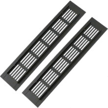 Aluminium deurventilatierooster 2 stuks - Insectenbescherming voor camper, kledingkast, keuken - Zwart (250x50mm) g2