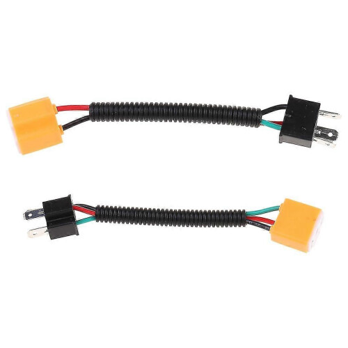 2pcs Car Lighting H4 9003 Ceramic Wire Harness Plug Cable Headlights Connector 2