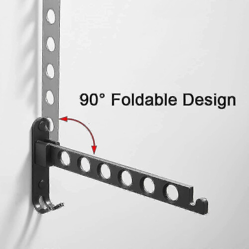 Wall-mounted Clothes Rack, Wall-mounted Hanger Drying Rack, 90 Rotation Wall-mounted Foldable Clothe 1
