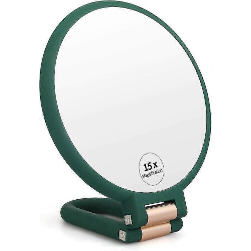 LN-15x Magnifying Handheld Mirror - Double Sided Pedestal Makeup Mirror with Magnification